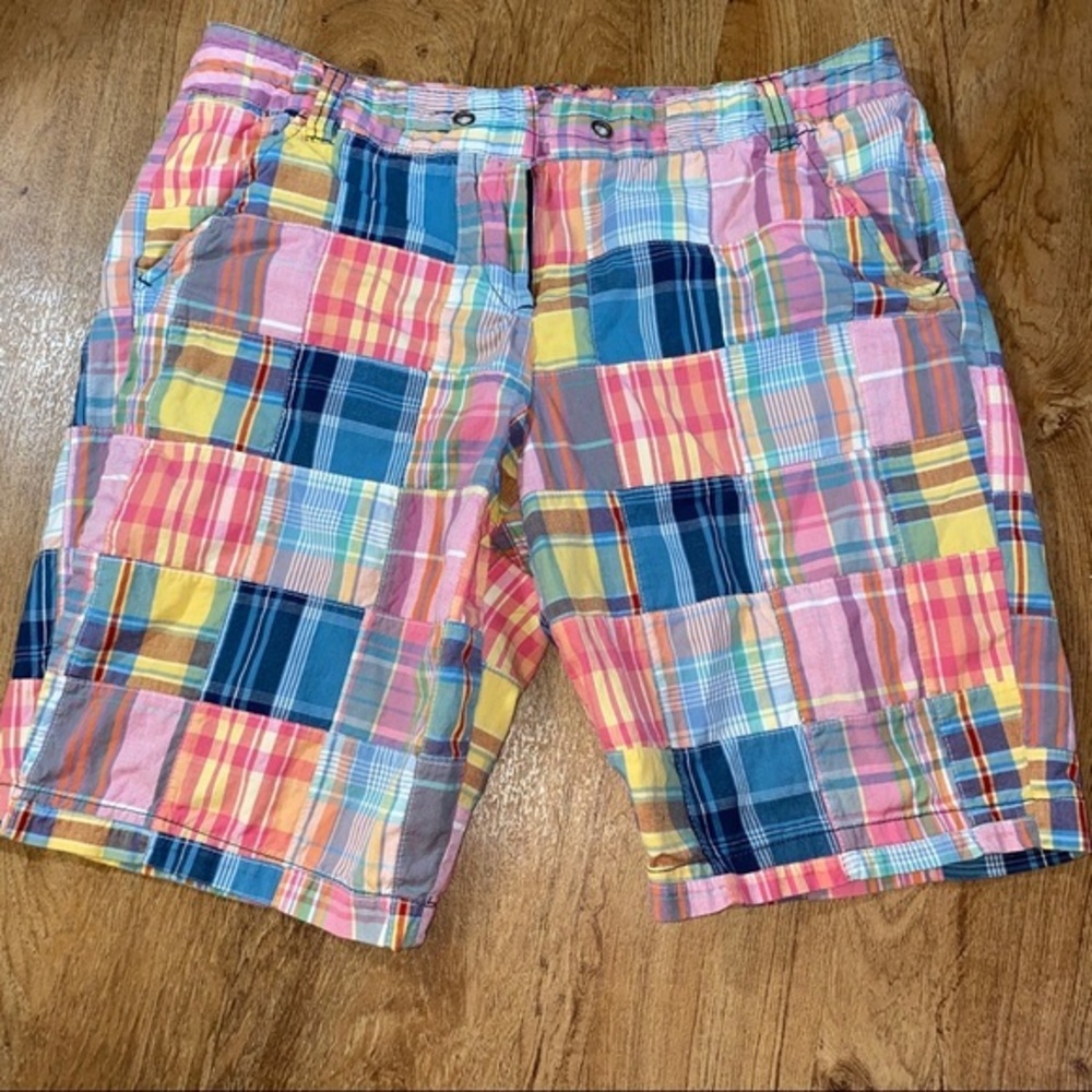 Larry Levine Plaid Shorts Size 14